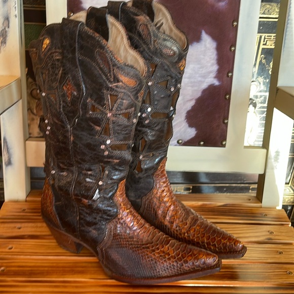 Corral Python Snake Skin Boots 9.5 - Picture 2 of 8
